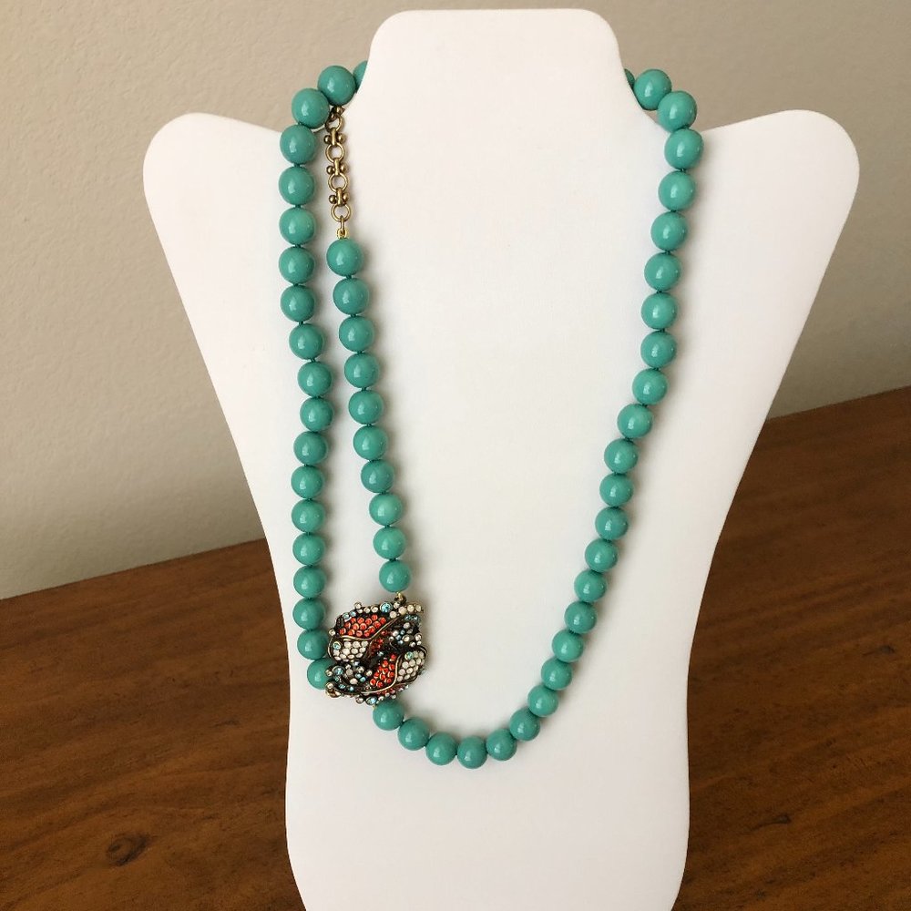 Heidi Daus Double Strand Turquoise Necklace